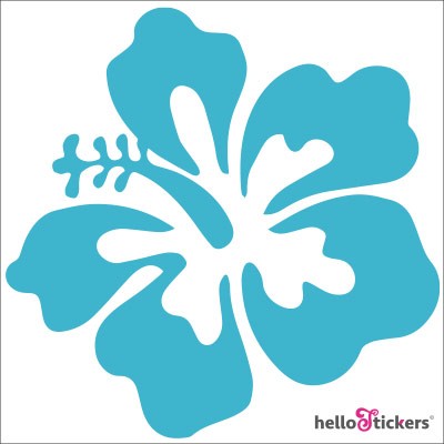 2 stickers autocollant fleur hibiscus