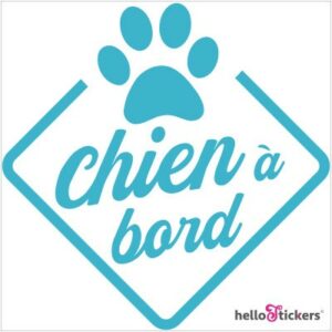 sticker chien a bord pour voiture