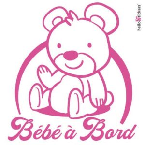 autocollant bebe a bord ourson sticker pour voiture