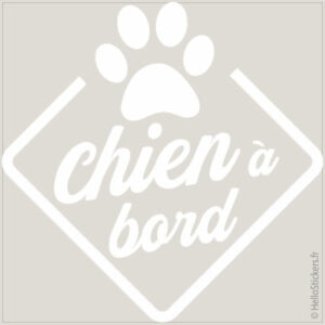 stickers autocollants chien à bord blanc