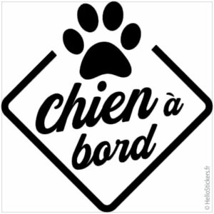 stickers autocollants chien à bord noir