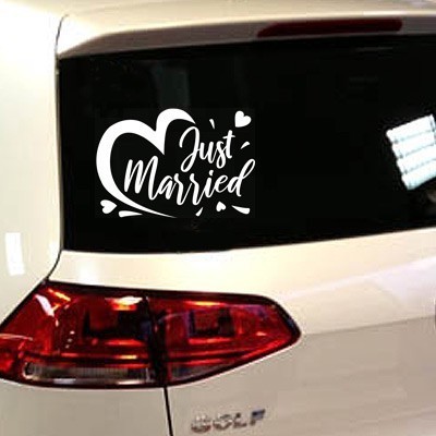 Bannière Just Married Banderole de Mariage + Voiture Autocollant Adhesif +  Autocollant de Fenêtre Stickers Statique[S197] - Cdiscount Maison