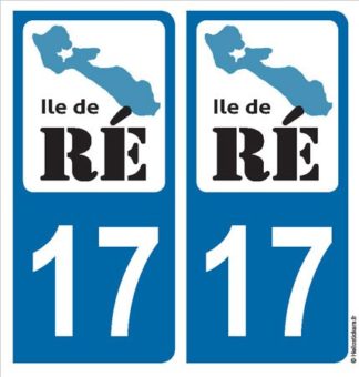 Ile de Ré département Charente Maritime adhésif sticker pour plaque immatriculation autocollant blason