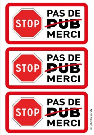 Stickers autocollant pas de pub, stop pub