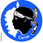 sticker autocollant Corse carte emblème tête de Maure