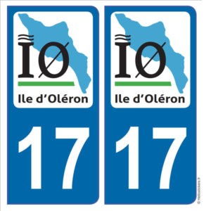 Ile d'Oléron Charente Maritime département 17 autocollant sticker plaque immatriculation adhésif