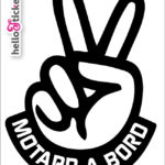 Stickers autocollants Motard à bord Motarde à bord noir transparent