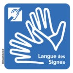 030119b stickes autocollants langues des signes LSF handicap sourds malentendants pour voiture vitre porte