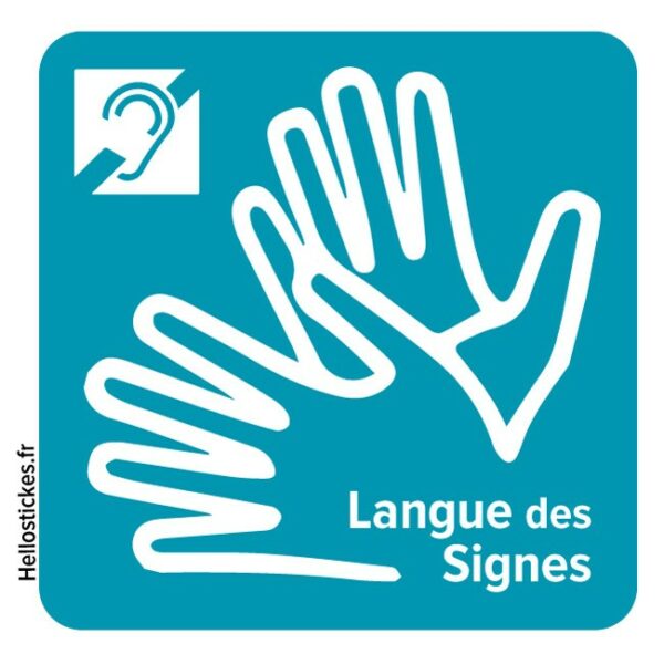 030119b stickers autocollants langue des signes aigue marine