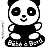 050119b panda stickers autocollants Bébé à Bord panda Winnie Disney