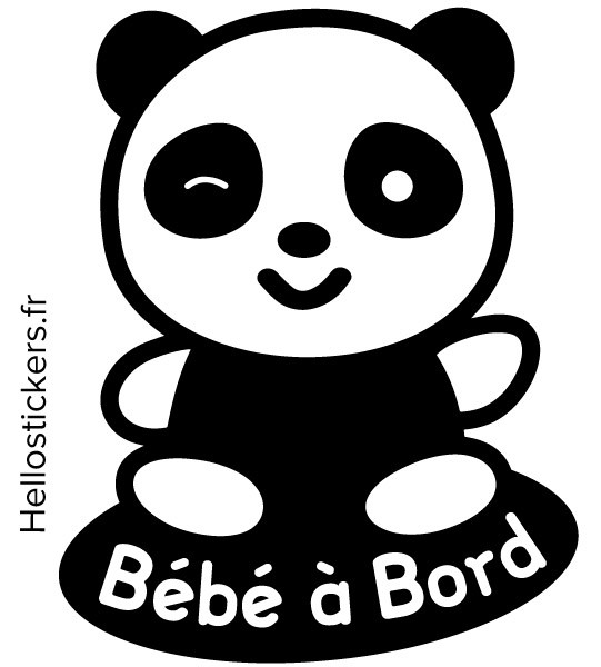 050119b panda stickers autocollants Bébé à Bord panda Winnie Disney