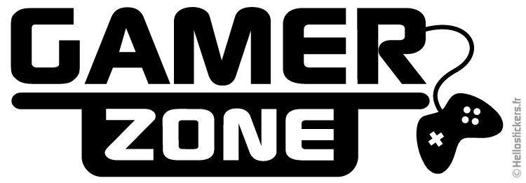 Sticker autocollant Gamer Zone, 100% Gamer - adhésif pour portes