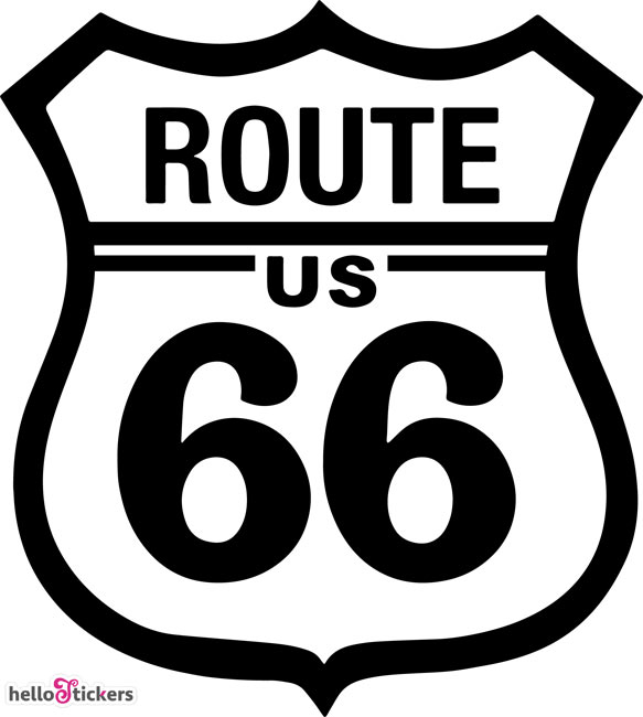 Autocollant road 66 US sticker route 66 pour déco portes, motos - ref  200119 - Stickers Autocollants personnalisés