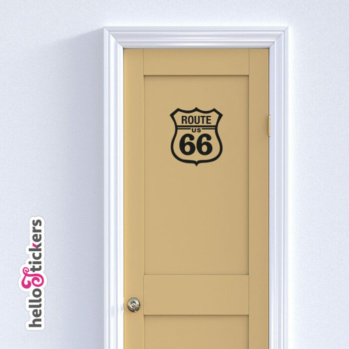Autocollant Route 66 En Vinyle - Sticker Déco Pour Moto, Casque, Voiture Ou Scooter