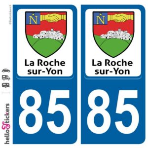 220119 La Roche sur Yon blason 85 sticker_autocollant_immatriculation_la roche sur yon-sur-yon 85 blason