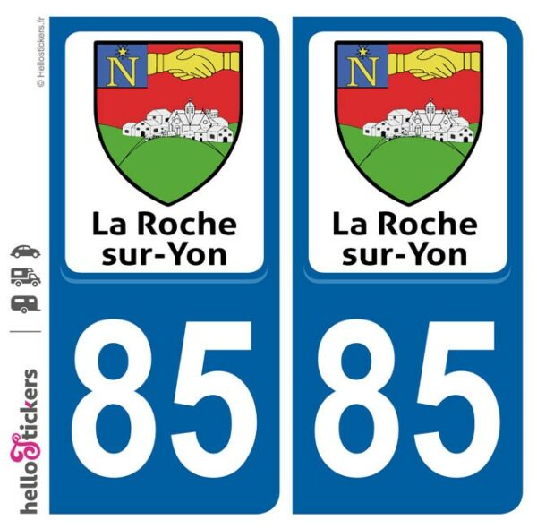 220119 La Roche sur Yon blason 85 sticker_autocollant_immatriculation_la roche sur yon-sur-yon 85 blason