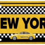 sticker plaque taxi new-york autocollant adhesif pour décoration maison