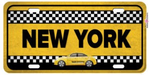 sticker plaque taxi new-york autocollant adhesif pour décoration maison