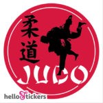 240119b Sticker autocollant judo sport club avec signe japonais sticker rond pour club de judo