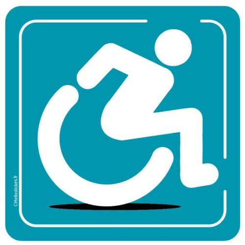Sticker Handicap Accès Véhicule - Autocollant Vinyle Pour Voiture, Fabrication Française, Résistant Aux Intempéries - 3
