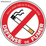 100219 sticker autocollant défense de fumer interdiction de fumer lieu public décret signalisation zone non fumeur