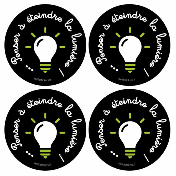 stickers autocollants economie d'énergie environnement penser a eteindre la lumiere