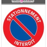 sticker autocollant stationnement interdit stationnement gênant, interdit de stationner pour portail garage sortie de voiture