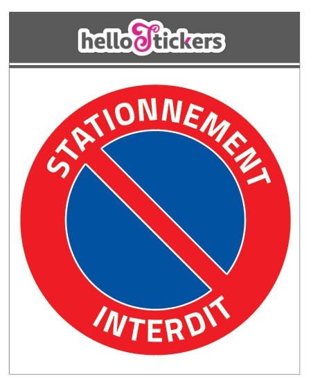 sticker autocollant stationnement interdit stationnement gênant, interdit de stationner pour portail garage sortie de voiture