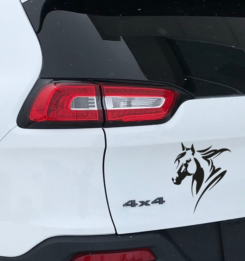 Autocollants De Voiture De Cheval Animal Stéréo Anime Drôle