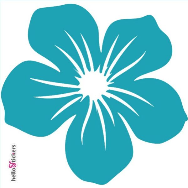 010619 autocollant sticker fleur tribal hawai turqoise