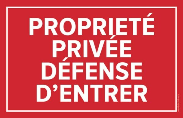 160619 autocollant propriete prive defense d'entrer sticker panneau