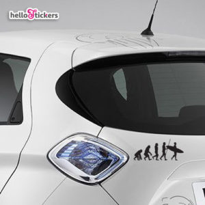 300619 sticker autocollant evolution homme surf ordinateur voiture