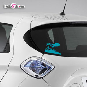 040719b sticker autocollant plongée plongeur adhesif pour voiture vehicule