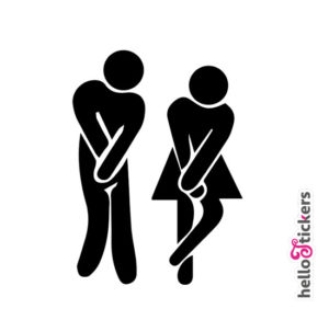sticker autocollant toilettes porte original humour personnages