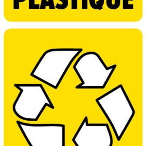 sticker autocollant symbole tri sélectif plastique pour poubelles