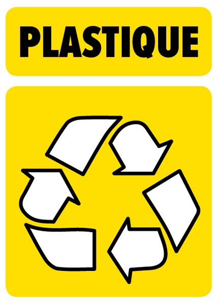 Sticker / autocollant tri sélectif symbole pour poubelles - ref