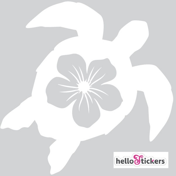 Autocollant Voiture Tortue Hawaii - Vinyle Résistant, 118x99 Mm, Décoration Personnalisée