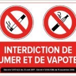 sticker autocollant défense de fumer ou de vapoter avec décret