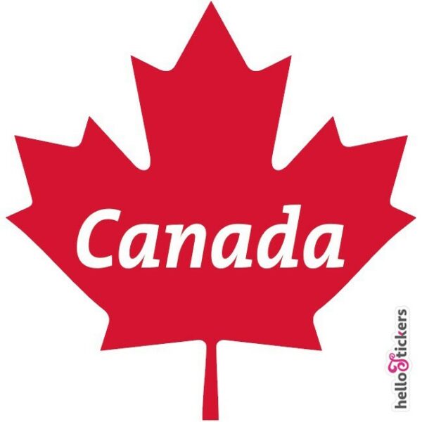 sticker autocollant feuille erable canada rouge pour voiture ordinateur