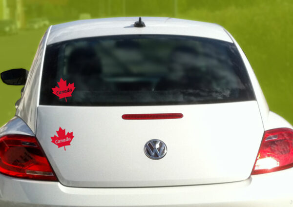 sticker autocollant feuille erable canada rouge pour voiture ordinateur