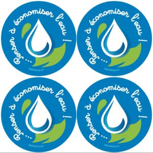 stickers autocollant sur la protection de l'environnement nature eau economiser l'eau