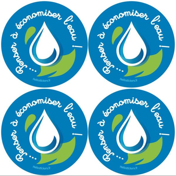 stickers autocollant sur la protection de l'environnement nature eau economiser l'eau