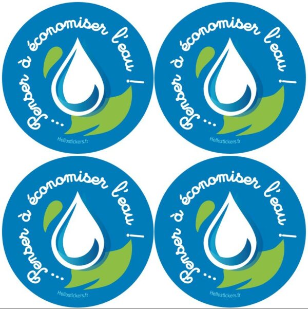 stickers autocollant sur la protection de l'environnement nature eau economiser l'eau