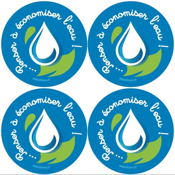 stickers autocollant sur la protection de l'environnement nature eau economiser l'eau