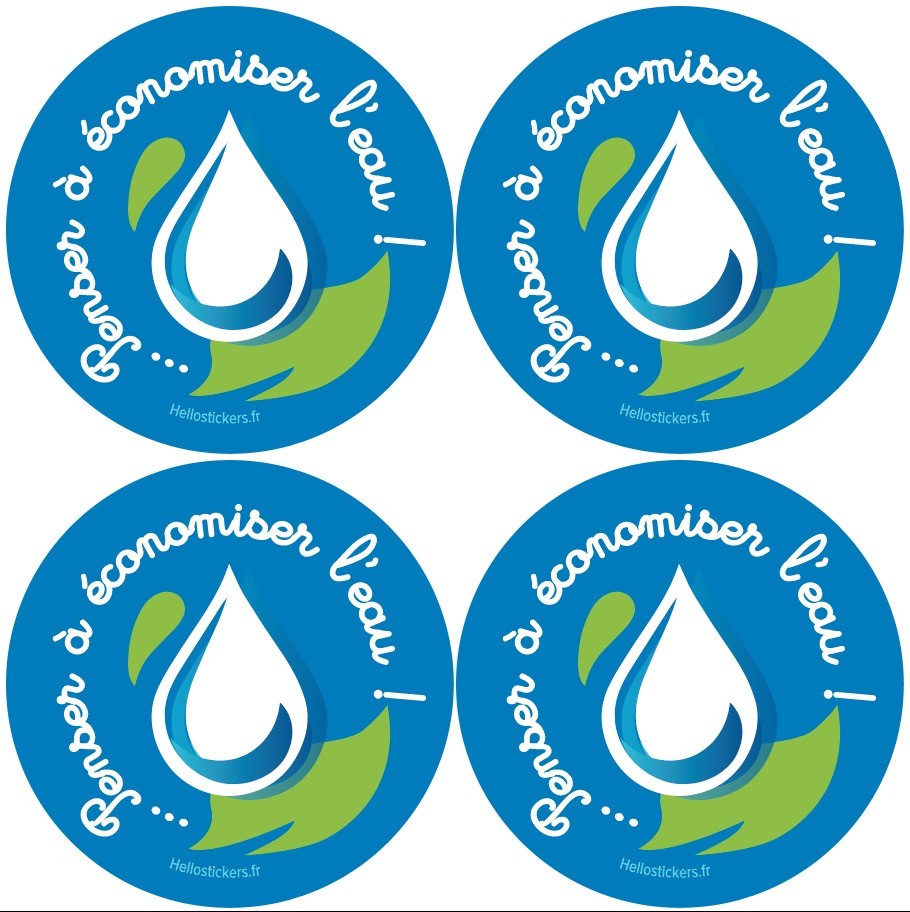 stickers autocollant sur la protection de l'environnement nature eau economiser l'eau