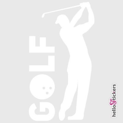 Autocollant Mural Golfeur – Décoration Salon / Bureau – Noir (ref. 220)