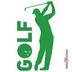 stickers autocollant golf golfeur pour voiture ordinateur pc mac vert