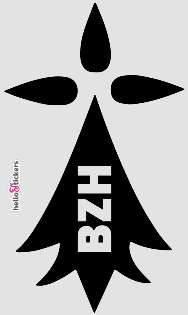 Sticker autocollant hermine bretonne sticker bretagne avec symbole BZH
