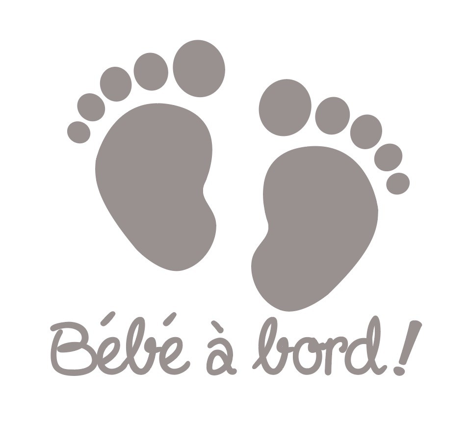 autocollant sticker bébé à bord pieds de bébé