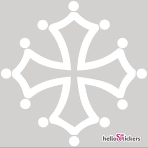 autocollants stickers croix-occitane-embleme-languedoc-provence-toulouse-blanc